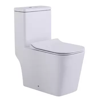 Унитаз напольный SantiLine SL-5024 безободковый, с сиденьем микролифт, белый