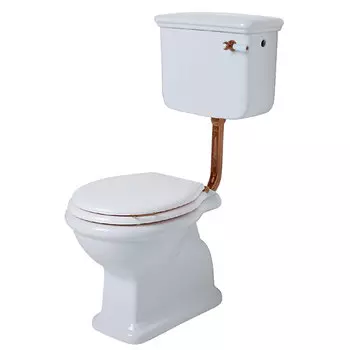 Унитаз напольный Simas Arcade LA01bi со средним бачком, с передней ручкой бронза, белый