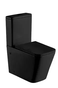 Унитаз напольный WeltWasser WW GELBACH 001 XL MT-BL безободковый, с сиденьем микролифт, черный матовый