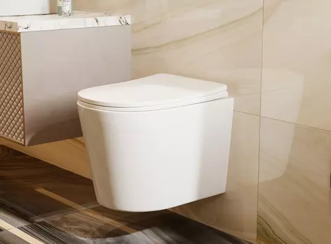 Унитаз подвесной Abber Bequem AC1102T безободковый, с сиденьем микролифт, белый