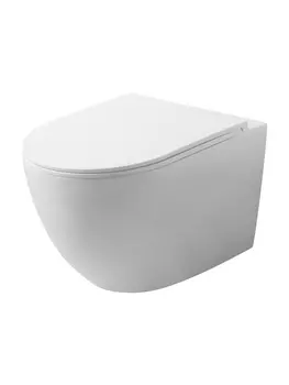 Унитаз подвесной Agger AT07150 безободковый, с сиденьем микролифт, белый