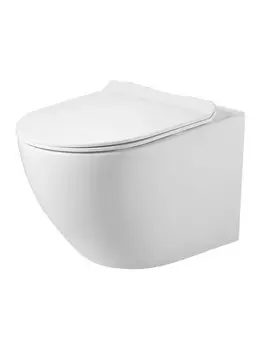 Унитаз подвесной Agger AT09150 безободковый, с сиденьем микролифт, белый