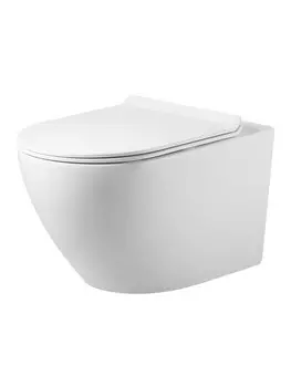 Унитаз подвесной Agger AT09150L безободковый, с сиденьем микролифт, белый