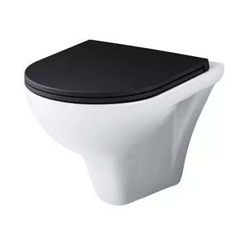 Унитаз подвесной Am.Pm Gem 36.5 см C901700SCmb с крышкой, белый, черный