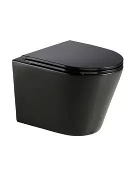 Унитаз подвесной AQUAme AQM2001MB безободковый, с сиденьем микролифт, черный матовый