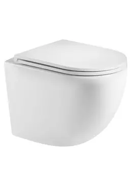 Унитаз подвесной AQUAme AQM2002MW безободковый, с сиденьем микролифт, белый матовый