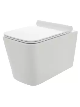 Унитаз подвесной AQUAme AQM2003 безободковый, с сиденьем микролифт, белый