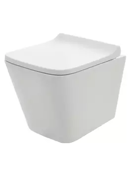 Унитаз подвесной AQUAme AQM2004 безободковый, с сиденьем микролифт, белый