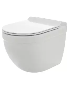 Унитаз подвесной AQUAme AQM2006 безободковый, с сиденьем микролифт, белый