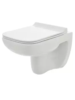 Унитаз подвесной AQUAme AQM2007 безободковый, с сиденьем микролифт, белый