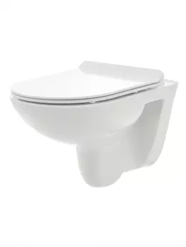 Унитаз подвесной AQUAme AQM2008 безободковый, с сиденьем микролифт, белый