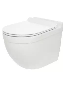 Унитаз подвесной AQUAme AQM2010 безободковый, с сиденьем микролифт, белый