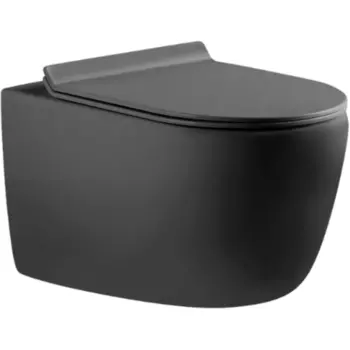 Унитаз подвесной Aquanet CETUS-GW BL-102N-WHT grey безободковый, с крышкой микролифт, серый матовый