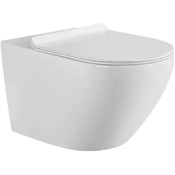 Унитаз подвесной Aquanet Cetus W Short LX-1900 безободковый, с крышкой микролифт, белый