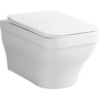 Унитаз подвесной Aquanet Elegant W LX-1163 безободковый, с крышкой микролифт, белый