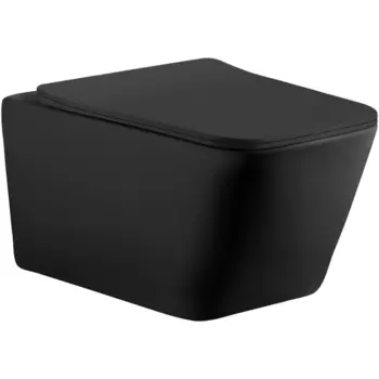 Унитаз подвесной Aquanet TAVR-BW BL-103N-WHT black безободковый, с крышкой микролифт, черный матовый