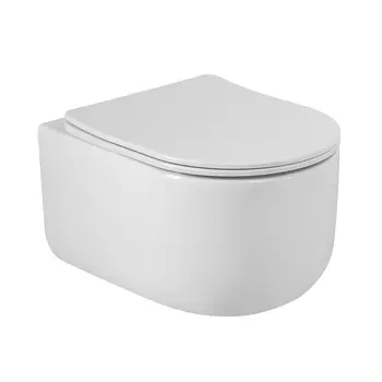 Унитаз подвесной BelBagno Soft BB084CH-TOR/SC безободковый, с крышкой микролифт, белый