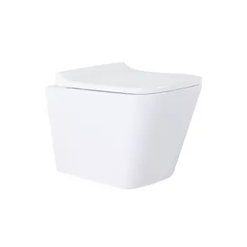 Унитаз подвесной безободковый Azario Teramo с крышкой микролифт, 34 см, белый