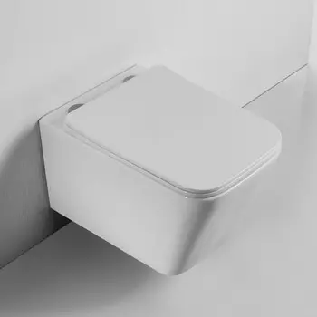 Унитаз подвесной BOND Cube F14-10 безободковый с сиденьем микролифт, белый