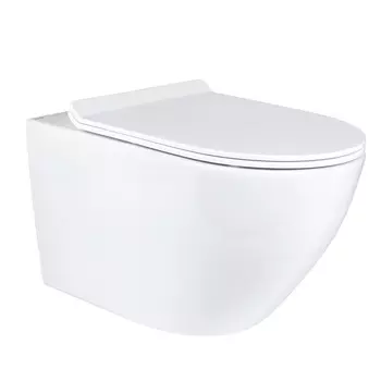 Унитаз подвесной BOND Oval F01-10Long безободковый, с сиденьем микролифт, белый