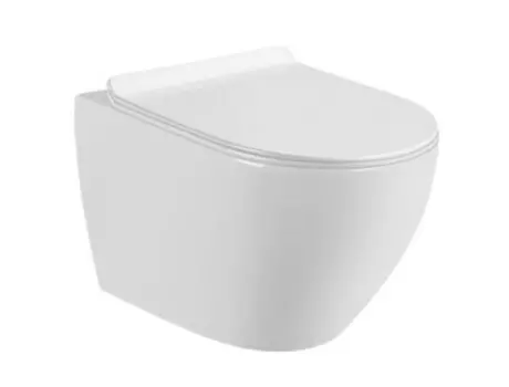 Унитаз подвесной CeramaLux 2197 с сиденьем микролифт, белый