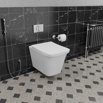 Унитаз подвесной CeramaLux 2622E с сиденьем микролифт, белый