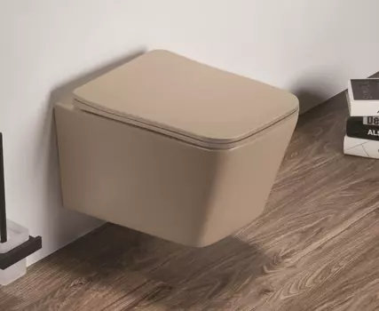 Унитаз подвесной CeramaLux 5170MC с сиденьем микролифт, капучино матовый