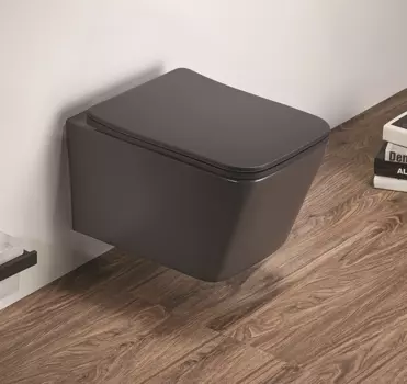 Унитаз подвесной CeramaLux 5170MDH с сиденьем микролифт, серый матовый