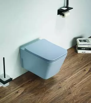 Унитаз подвесной CeramaLux 5170MHL с сиденьем микролифт, голубой матовый