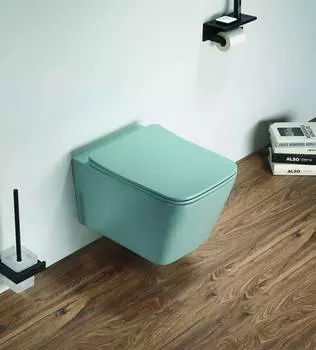 Унитаз подвесной CeramaLux 5170MLG с сиденьем микролифт, зеленый матовый