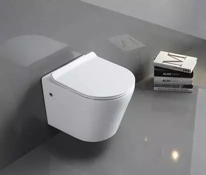 Унитаз подвесной CeramaLux B2330 с сиденьем микролифт, белый