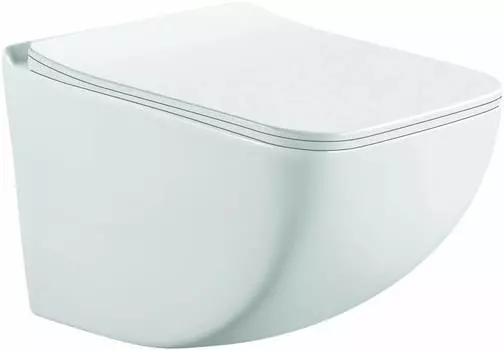 Унитаз подвесной CeramaLux K255 с сиденьем микролифт, белый