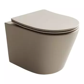 Унитаз подвесной Ceramica Nova Balearica CN6000MC с сиденьем микролифт, капучино матовый