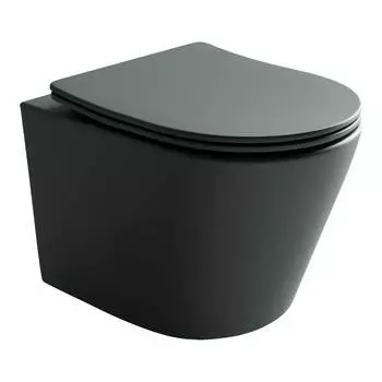 Унитаз подвесной Ceramica Nova Balearica CN6000MDH с сиденьем микролифт, темный антрацит матовый