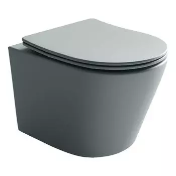 Унитаз подвесной Ceramica Nova Balearica CN6000MH с сиденьем микролифт, антрацит матовый