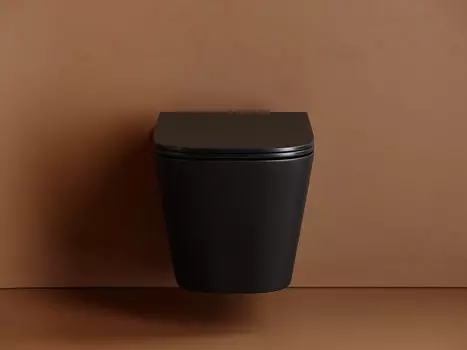 Унитаз подвесной Ceramica Nova Union CN4009TMB безободковый, с крышкой микролифт, черный матовый