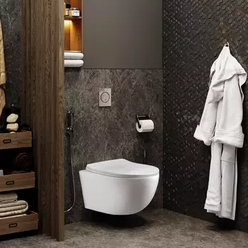 Унитаз подвесной Ceruttispa Orlter uf CT10361 безободковый, с сиденьем микролифт, белый