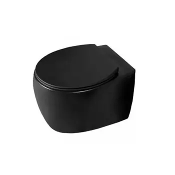 Унитаз подвесной Creo Ceramique AVIGNON AV1100MB+AV1001TMB с сиденьем, черный матовый