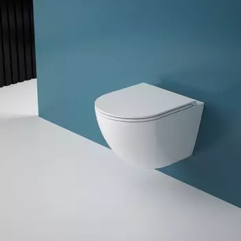 Унитаз подвесной Esbano Gardena-49T (White) ESUPGARD49TW белый глянецевый, с крышкой микролифт