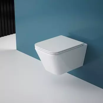 Унитаз подвесной Esbano Gartez-51 (White) ESUPGART51W белый глянецевый, с крышкой микролифт