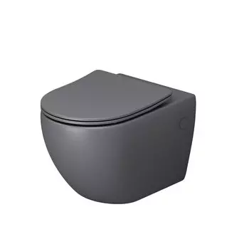 Унитаз подвесной Grossman Color GR-4411GMS серый матовый, с крышкой микролифт