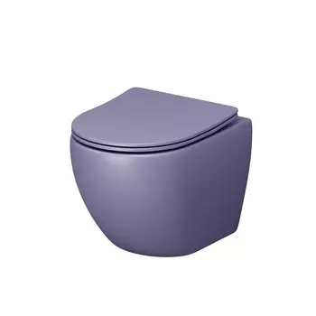 Унитаз подвесной Grossman Color GR-4455LIMS фиолетовый матовый, с крышкой микролифт