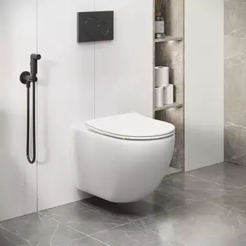 Унитаз подвесной Grossman Торнадо GR-4411MSQ безободковый, с крышкой микролифт, белый матовый