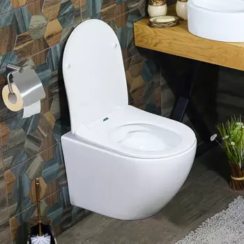 Унитаз подвесной Melana 37 см MLN-B2342 с крышкой, белый