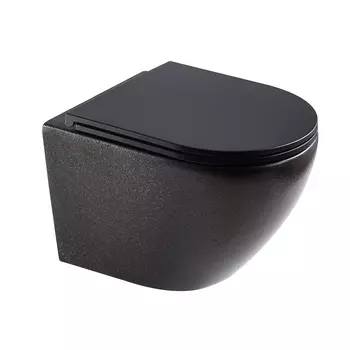 Унитаз подвесной Melana MLN-310311MBSt безободковый с сиденьем микролифт, черный матовый