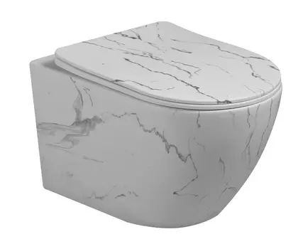 Унитаз подвесной Milleau VORTEX A MYL045SMAW белый мрамор матовый