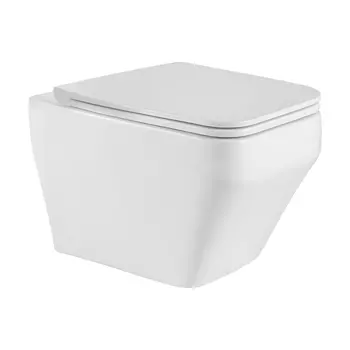 Унитаз подвесной Point Аврора PN41101 безободковый, быстросъемное тонкое сиденье с микролифтом, белый