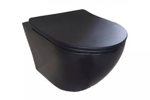 Унитаз подвесной Relisan WM 703 Black черный, с крышкой микролифт