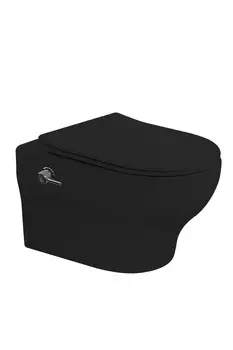 Унитаз подвесной с функцией биде Boheme FIORE 978-SET-2-B черный, с крышкой микролифт