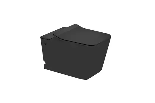 Унитаз подвесной с импульсным смывом SantiLine SL-5032MB безободковый, сиденье микролифт, черный матовый